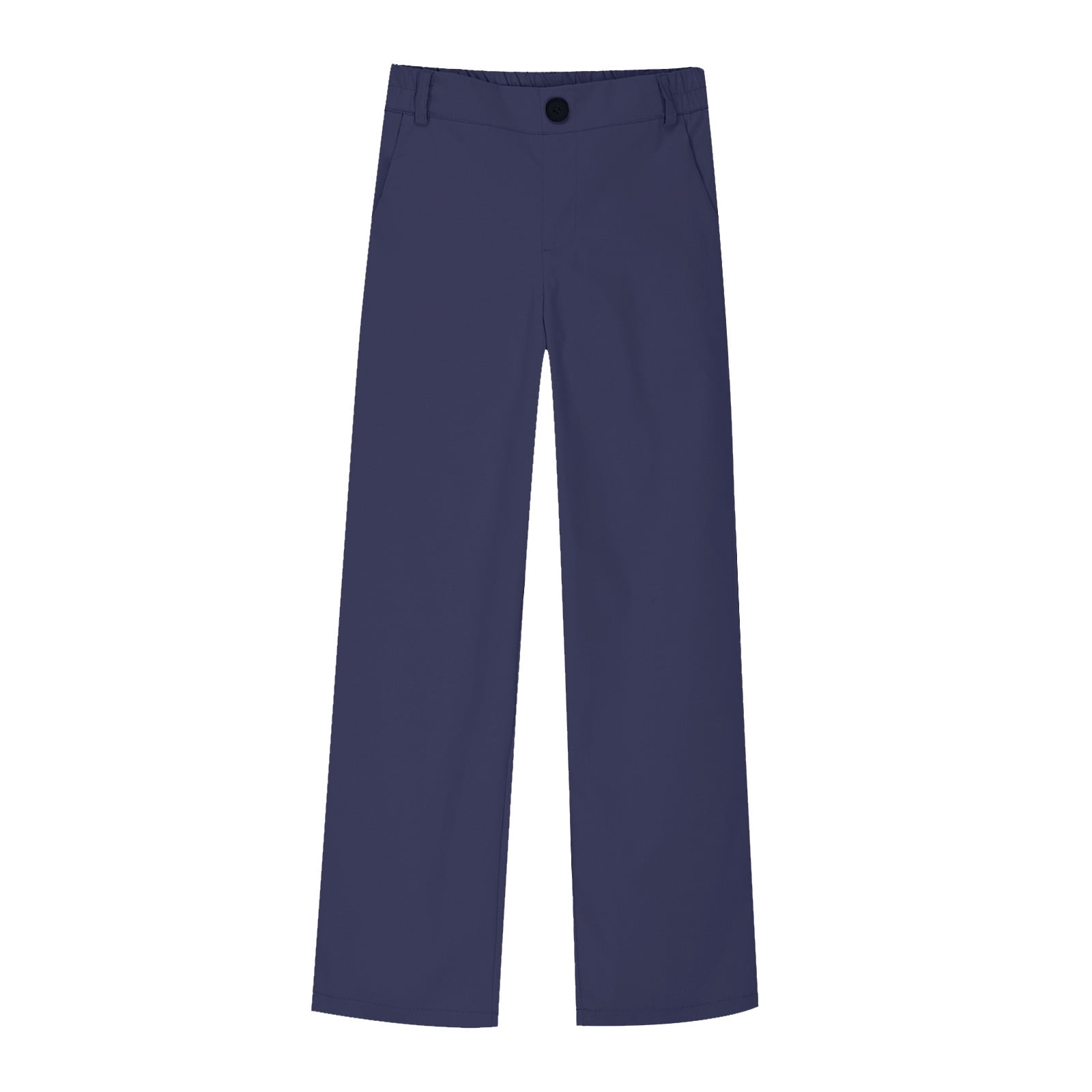 Boys School Uniform Pants Chino Pants for Toddler to Youth Girls Kids Adjustable Waist Cotton Regular Slacks Blue 15-16 Years