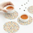 thumbnail image 4 of Leather Coasters with Heat-resistant for Drinks, cartoon flower rainbow car -标题2 Round Shape, 4 of 5
