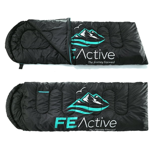 FE Active - Sleeping Bag 3-4 Seasons with Hood, Extra Long 90