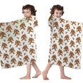 thumbnail image 4 of White Bigfoot and Footprint Pattern Hooded Bath Towel，60"x35" for Ages 3 To 12 Kids, Quick Dry Lightweight Soft Microfiber Hood Beach Towel Cover Up for Kids, 4 of 7