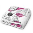 UltraSoft Micro Fleece Blanket,Pink Animal Of Schnauzer Dog Portrait