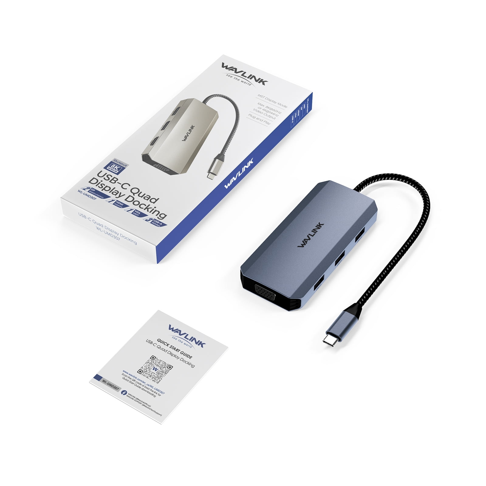 WAVLINK 7-IN-1 USB Dock Station, USB Adapter with HDMI/DP/VGA for Dell/HP/Lenovo Laptop Dock