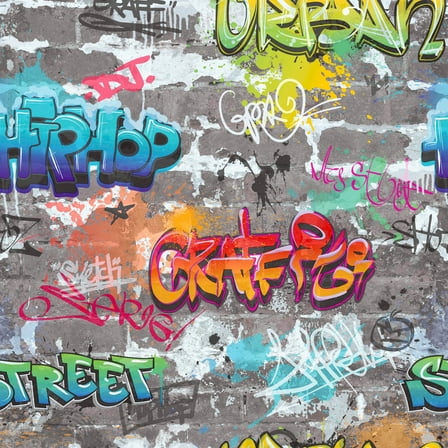 Advantage Graffiti Wall Multicolor Street Styles Wallpaper