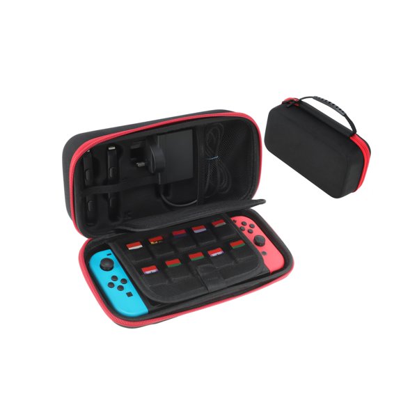 Vocoste 1 Pc Switch Versatile Case with 24 Game Card Slots for Nintendo Switch Carrying Black Red