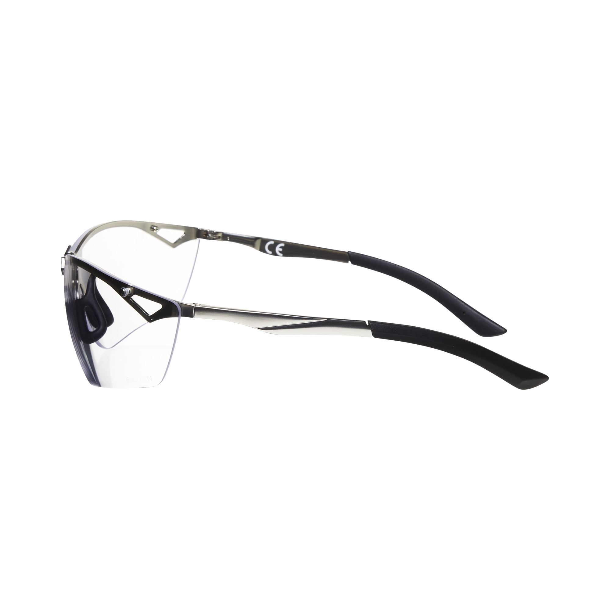 Allen Company Trigger Metal Frame Shooting Safety Glasses, Clear Lenses, Ansi Z87.1+ & Ce Rated