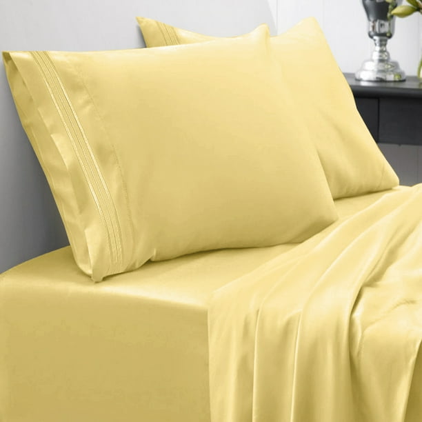 1500 Thread Count Egyptian Quality Microfiber Deep Pocket Bedroom Sheet Set Sweet Home