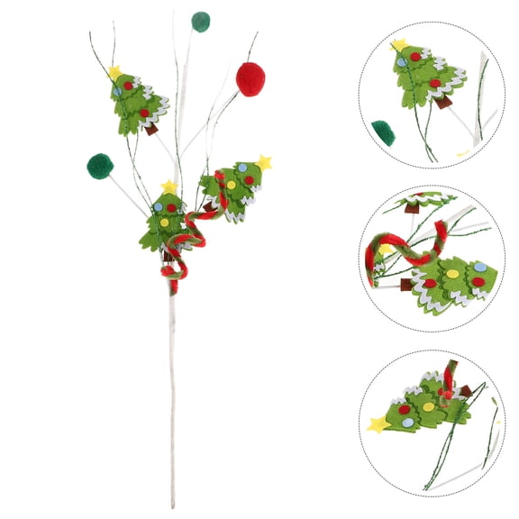 WEUVEB Green Woolen Candy Curly Picks for Christmas Tree, Wreaths, and Festive Holiday Home Decorations