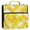 Yellow and White Checkered Squares, variant on Water-Resistant 3-Ring Binder Organizer with Multiple Pockets Zipper Binder Bag for Office Intricate Brown Batik Pattern