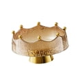 thumbnail image 3 of Frutero con pedestal, bandeja para servir, centro de mesa, cuenco decorativo, portátil y versátil. Marrón y dorado, 3 of 7