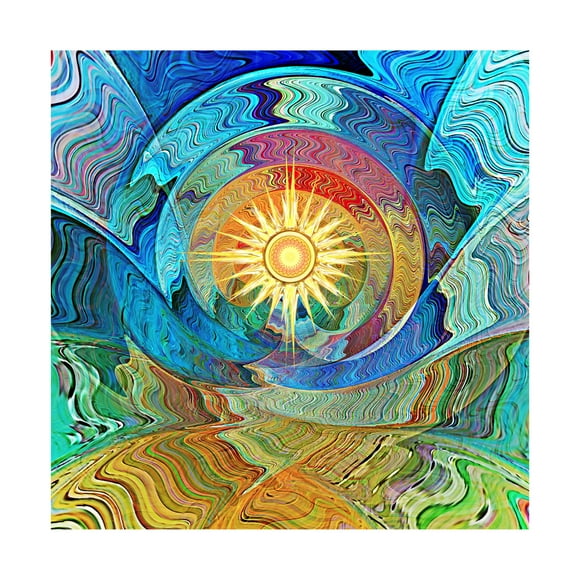 Canvas Wall Art - David Manlove 'Native Sun 2' Wall Art for Living Room, Bedroom, or Office Décor by Trademark Fine Art - 14 x 14 Inches