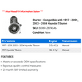 thumbnail image 2 of Starter - Compatible with 1997 - 2001, 2003 - 2004 Hyundai Tiburon 1998 1999 2000, 2 of 2