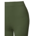 thumbnail image 4 of A2Y Women's Basic Yoga Polyester Mid Thigh High Rise Biker Bermuda Shorts Olive 1XL, 4 of 5