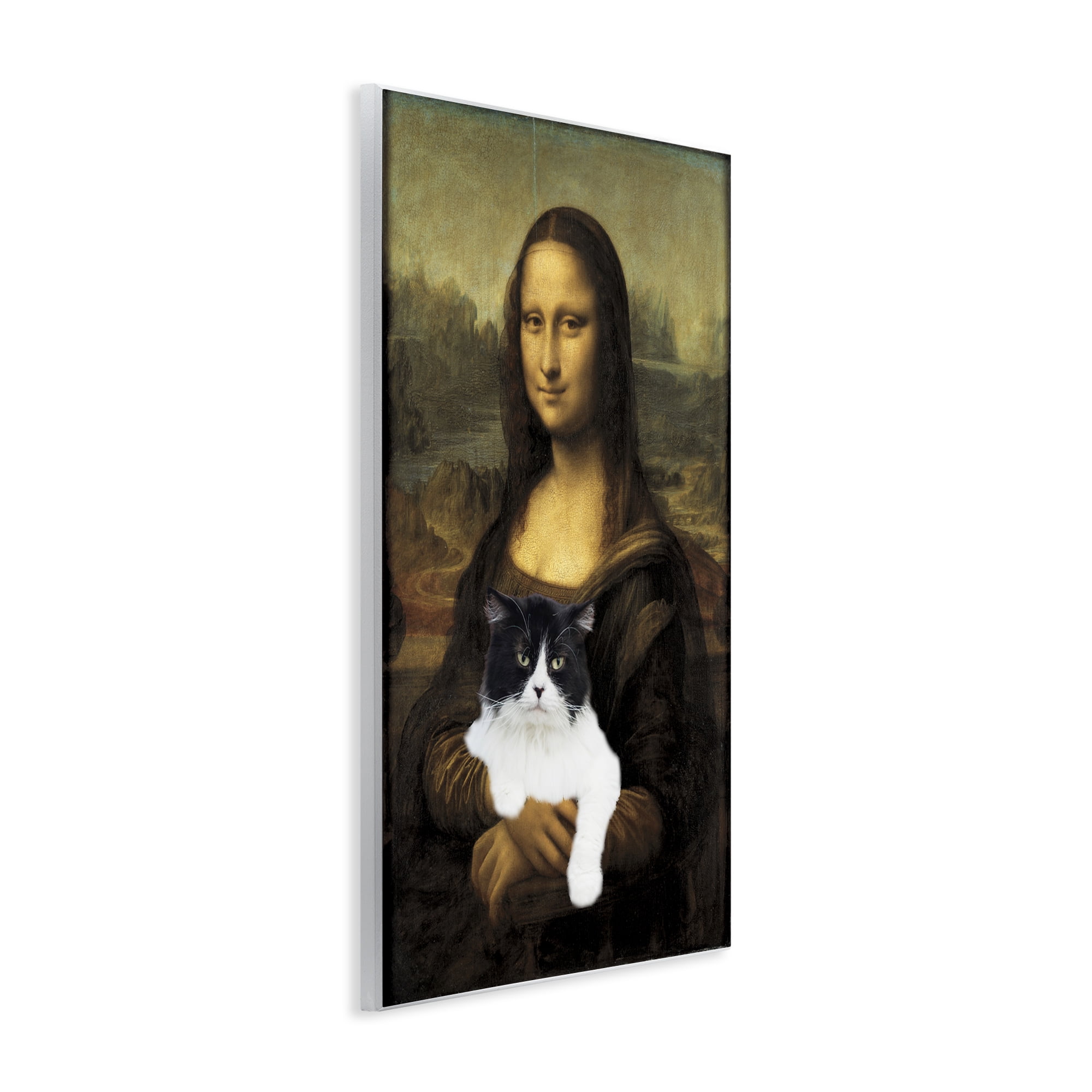 Mona Lisa Cat Lady Wall Plaque Art, design by Masters Redux