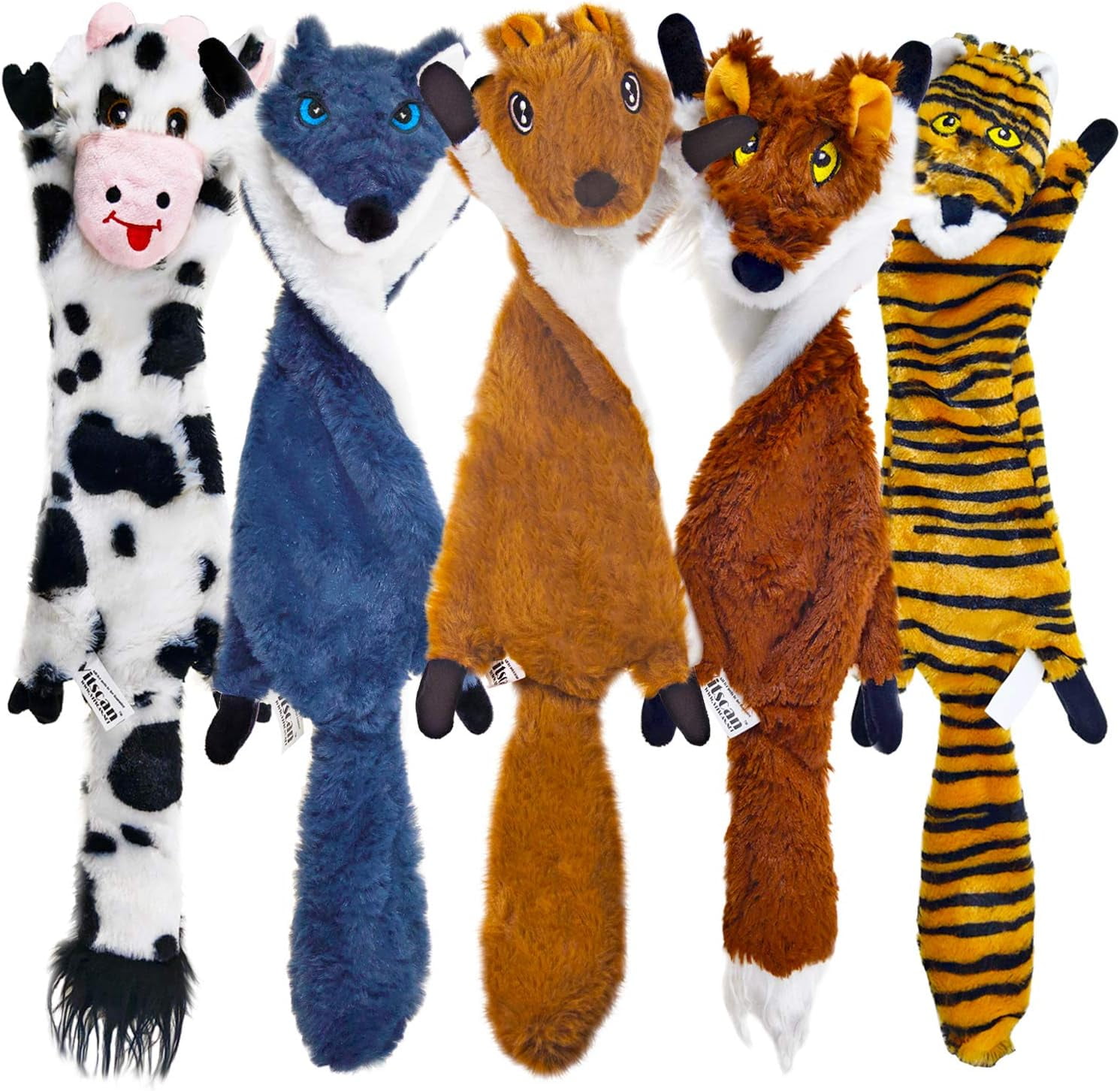 SHARLOVY Dog Squeaky Toys 5 Pack, Pet Toys Crinkle Dog Toy No Stuffing Animals Dog Plush Toy Dog Chew Toy for Large Dogs and Medium Dogs Squeeky Doggie Toys Puppy Toys Squeak