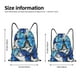 thumbnail image 2 of Fotbe Blue and White Butterflies Bolsa Mochila con Cordón Estampada, Bolsa de Gimnasio Deportiva, Bolsa Cinch, Bolsa con Cordón para Hombres y Mujeres-Small, 2 of 6