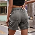 thumbnail image 2 of Vedolay Womens Shorts for Summer Womens Comfy Drawstring Casual Elastic Waist Pocketed Loose Fit Shorts Plus Size,Gray S, 2 of 5