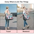 thumbnail image 5 of Blue Boho Pioneer Flower Patchwork Pattern Travel Tote Bags for Women Carry On,Large Weekender Bags for Women Travel,Multi Functional Duffle Bag for Work,Shopping,Sports, 5 of 5