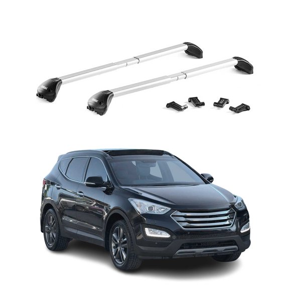 OMAC Roof Rack Cross Bars Luggage Carrier for Hyundai Santa Fe 2013-2018 Alu Silver