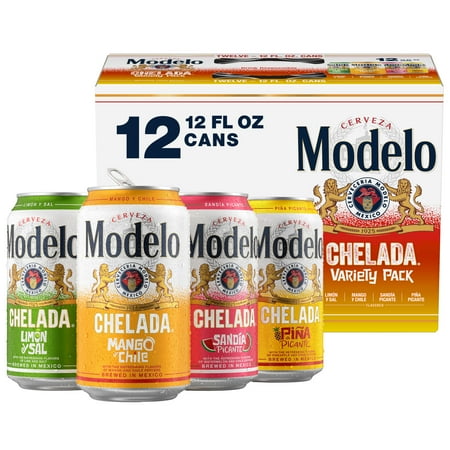 Modelo Chelada Variety Pack Mexican Import Flavored Beer, 12 Pack 12 fl. oz. Cans, 3.5% ABV