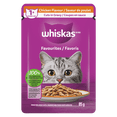 thumbnail image 1 of WHISKAS FAVOURITES Adult Wet Cat Food Cuts in Gravy Chicken Flavour 85g Pouch, 1 of 5