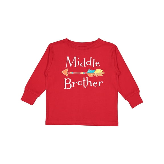 Inktastic Middle Brother Arrow Boys Long Sleeve Toddler T-Shirt