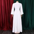 thumbnail image 4 of AURA Women’s Maxi Dress V Neck Pleated Flared Skirt High Waist Belt Detail S XXXL, 4 of 7