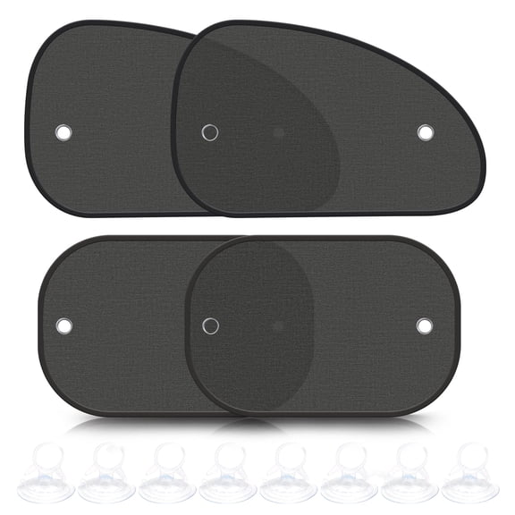 Style-Carry 4 pack Black Mesh Car Side Window Sun Shades with Storage Bag, Suction Cup Mount Car Window Shades for Universal Automotive Side Window Protection