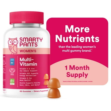 SmartyPants Women's Multivitamin Gummies with D3, C & B12 - 60ct