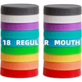 thumbnail image 1 of czcpp-18 Pack Regular Mouth Mason Jar Lids,Colored Mason Jar Lids, Plastic Mason Jar Lids with Silicone Rings,Plastic Canning Lids, Fit Ball,Kerr and More (Multicolored), 1 of 4