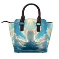 thumbnail image 2 of Zufioo Sunshine Cute Winged Cat Print Leather Rivet Shoulder Bag, Microfiber PU Leather Adjustable Shoulder Strap Handbag, Ideal Gift for Women-One Size, 2 of 5