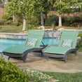 thumbnail image 2 of Noble House Chaise Longue Réglable en Osier Salem avec Coussin Vert Jungle (Ensemble de 2), 2 of 12