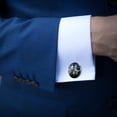 thumbnail image 3 of Rhino Stylish Silver Stainless Steel Shirt Cufflinks for Formal Attire - Classy Men's Accessories for Work or Special Occasions, 3 of 6