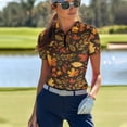 thumbnail image 4 of Whosucclay Fall Leaves Mix Pattern Polo Shirts, Daily Going Out Soft Lightweight Athletic Tops for Tennis Golf Vacation 1/4 Zip Size Small, 4 of 10