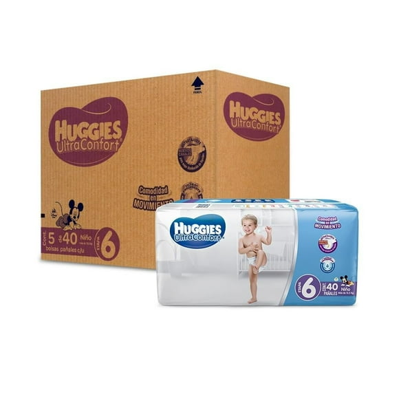 Pañales Huggies UltraConfort Etapa 6 Niño  200pz
