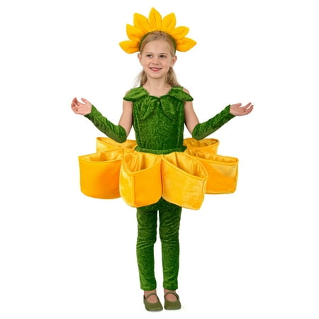 Girls Sunflower Petal Pocket Costume