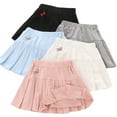 thumbnail image 5 of yillto Girl Cotton Skorts Skirt Kids Casual Stretch Waist Pleated Skater Skirt Athletic Uniform Skirts, 5 of 5