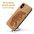 thumbnail image 3 of Case Yard Wooden Case Outside Soft TPU Silicone, Slim Fit Shockproof Wood Phone Cover for Girls Boys Men and Women, Supports Wireless Charging California Bear Letters Design case for iPhone-XS-Max, 3 of 7