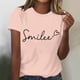thumbnail image 1 of Fiudx Ofertas Del Día Top/Camisa de Manga Corta con Cuello Redondo y Estampado de Letras para Mujer, 1 of 4