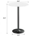 thumbnail image 3 of Homall 2-Pieces Bistro Pub Table Round Bar Height Cocktail Table Metal Base MDF Top Obsidian Table with Black Leg 23.8-Inch Top, 39.5-Inch Height, White, 3 of 8