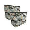 thumbnail image 2 of Printed Cosmetic Bag Dollars Pattern Portable Travel Makeup Pouch Toiletry Organizer Bag For Daily Use, 2 of 7