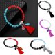 thumbnail image 3 of Elástica con Joyas Boho Beads Bor Brazalete Regalo para Mujer - Rojo + azul Sunnimix Pulseras del grano de la borla, 3 of 8