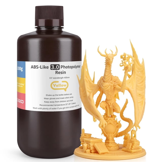 Impresora 3D de resina ELEGOO, ABS Like 3.0, 1000 g, mejorada, color amarillo