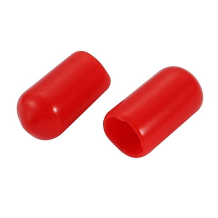

20Pcs 8mm Inner Dia PVC Flexible Vinyl End Cap Screw Thread Protector Red