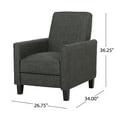 thumbnail image 3 of GDF Studio Theresa Contemporary Upholstered Pushback Recliners, Set of 2, Moss Gray Fabric and Dark Brown, 3 of 12