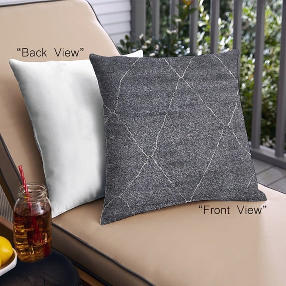 Ahgly Company Outdoor Square Mid-Century Modern Throw Pillow, 18 inch by 18 inch