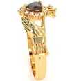 thumbnail image 3 of Claddagh Garnet Diamond Ring In Solid 14k Yellow Gold, 3 of 6
