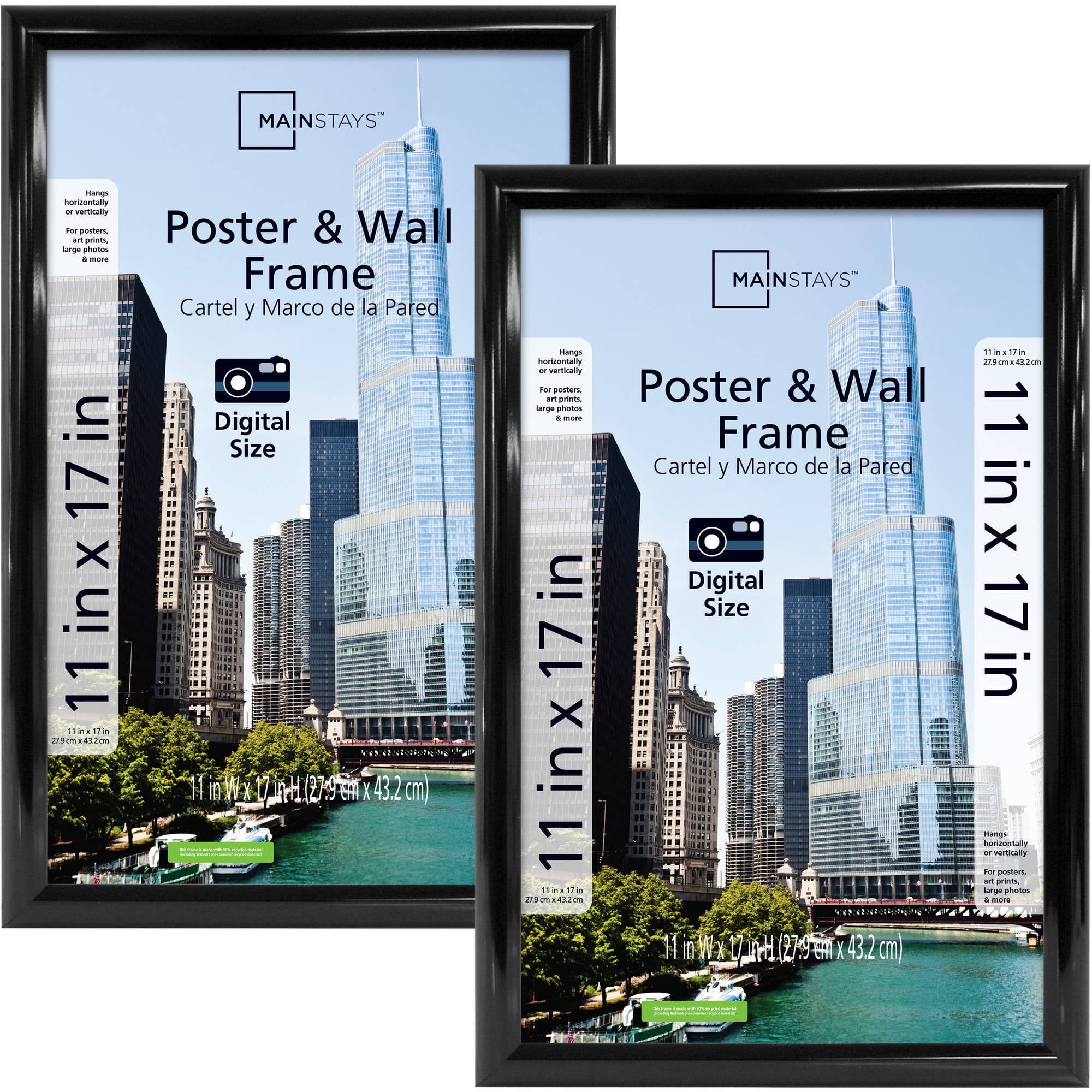 Set of 3 11 x 17" Format Picture Frame Wall Black Poster Vertical Horizontal 