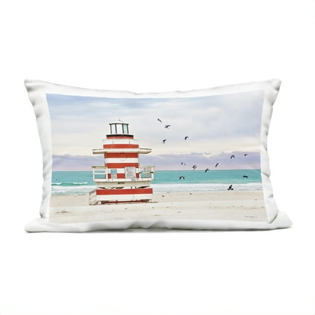 Stupell Industries South Beach Sentry Outdoor Printed Pillow design by Seven Trees Design, 14 x 7 x 20