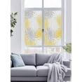 thumbnail image 4 of Non-Adhesive Static Cling Window Tint, Yellow Grey Chrysanthemum Window Privacy Film Frosted, Farmhouse Botanical Floral Modern Insulated Windows Frosted Films for Living room, 35.4 x 78.7 Inches, 4 of 9