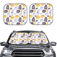 thumbnail image 2 of Windshield Sun Shade, Cute Hamster Black White Yellow Foldable Car Sun Shade Windshield For Front, 2 Pieces, 2 of 4